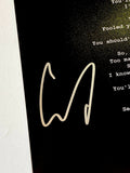 Corey Taylor Signed Slipknot The Devil In I 11x17 Lyric Poster Beckett COA