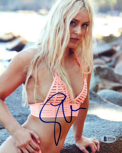 Lindsey Vonn Signed Autograph 8x10 Photo Olympic Skier Sexy Swimsuit Beckett COA