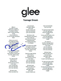 Darren Criss Signed Autographed TEENAGE DREAM GLEE Song Lyric Sheet COA