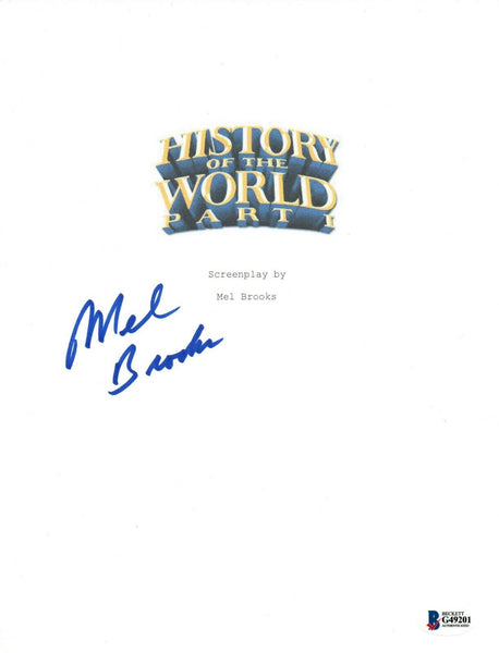 Mel Brooks Signed Autographed HISTORY OF THE WORLD PART 1 Movie Script BAS COA