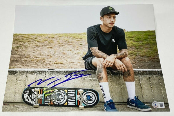 Nyjah Huston Signed Autographed 11x14 Photo Olympics Skateboarder Beckett COA
