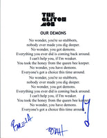 The Glitch Mob Signed Autographed "Our Demons" Lyric Sheet COA VD