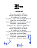 The Glitch Mob Signed Autographed "Our Demons" Lyric Sheet COA VD