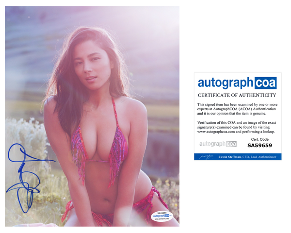 Jessica Gomes Signed 8x10 Photo Sports Illustrated Swimsuit Model Sexy ACOA COA