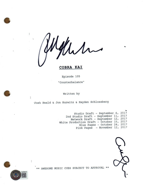Ralph Macchio Courtney Henggeler Signed Autograph Cobra Kai Ep105 Script BAS COA