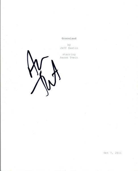 Aaron Tveit Signed Autographed GRACELAND Pilot Episode Script COA VD