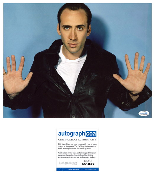 Nicolas Cage Signed Autographed 11x14 Photo Moonstruck Ghost Rider ACOA COA