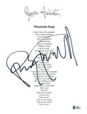 Perry Farrell Signed Jane's Addiction MOUNTAIN SONG Lyric Sheet Beckett COA