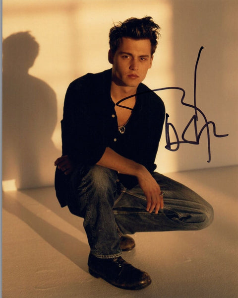 Johnny Depp Signed Autographed 8x10 Photo Young Handsome Sexy Pose COA VD