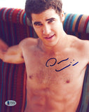Darren Criss Signed Autograph 8x10 Photo Hollywood Glee Shirtless Pose BAS COA