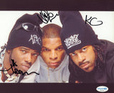 Naughty By Nature Signed Autograph 8x10 Photo Treach Vin Rock DJ Kay Gee x3 ACOA