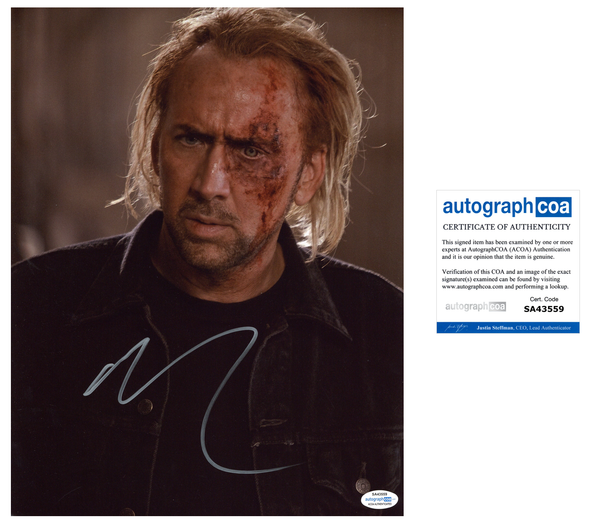 Nicolas Cage Signed Autographed 11x14 Photo DRIVE ANGRY ACOA COA