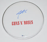 Steven Adler Signed Autographed 12" Drumhead GUNS N ROSES Beckett BAS COA