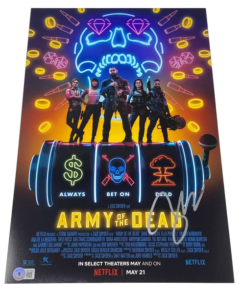 Zack Snyder Signed Autographed Army of The Dead 11x17 Movie Poster Beckett COA