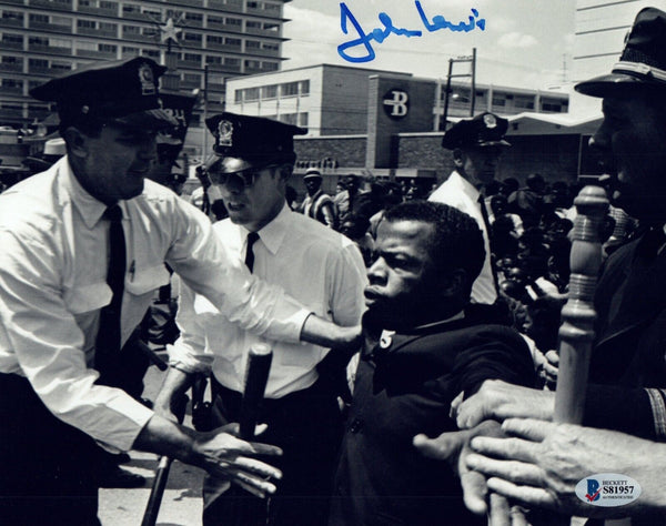 John Lewis Signed Autograph 8x10 Photo Civil Rights Selma Congressman BAS COA