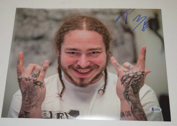 Post Malone Signed Autograph 11x14 Photo Beerbongs & Bentley's Beckett BAS COA