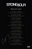 Corey Taylor Signed Stone Sour Absolute Zero Lyrics 11x17 Poster Beckett COA