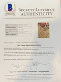 Neil Young Signed Autographed Harvest Vinyl Record Album LP Beckett COA