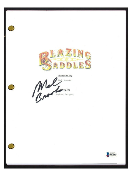 Mel Brooks Signed Autograph Blazing Saddles Movie Script Screenplay Beckett COA