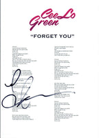 Cee Lo Green Signed Autographed "Forget You" Music Lyric Sheet COA VD