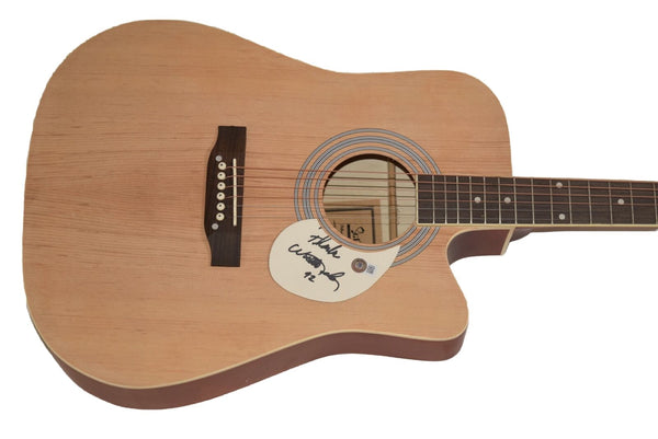 Willie Nelson Signed Full Size Acoustic Guitar Country Music Autograph BAS COA