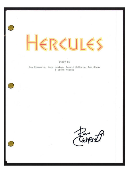 Ron Clements Signed Autographed Disney's HERCULES Movie Script Screenplay COA