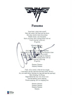 Alex Van Halen Signed Autographed PANAMA Song Lyric Sheet BAS Beckett COA