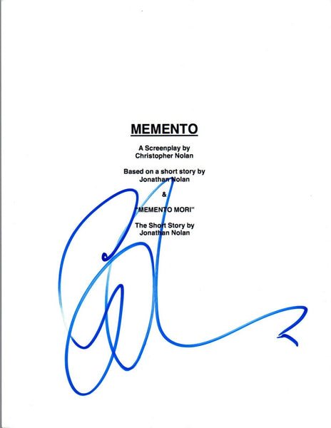 Guy Pearce Signed Autographed MEMENTO Movie Script COA VD