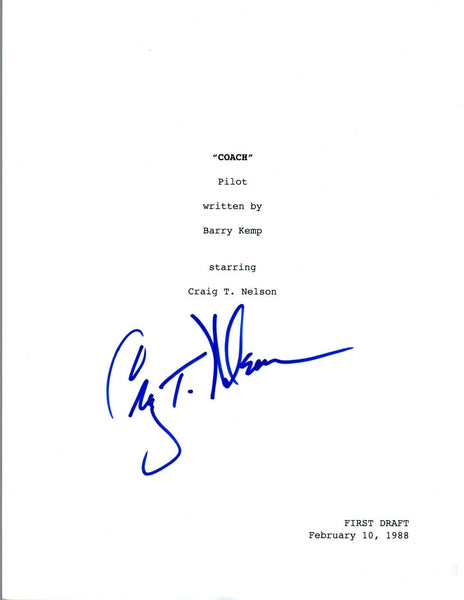 Craig T. Nelson Signed Autographed COACH Pilot Episode Script COA VD