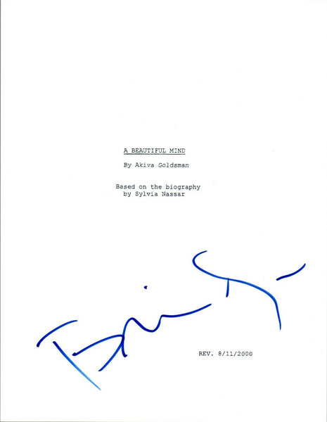 Brian Grazer Signed Autographed A BEAUTIFUL MIND Movie Script Director COA VD