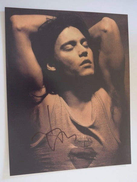 Johnny Depp Signed Autographed 11x14 Photo Handsome Young Pose COA VD