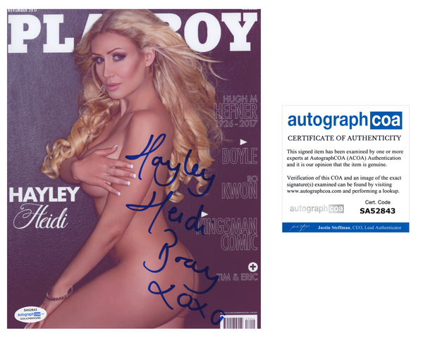 Hayley Heidi Bray Signed Autographed 8x10 Photo Sexy Model ACOA COA