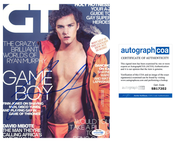 Finn Jones Signed Autograph 8x10 Photo Game of Thrones Shirtless Actor ACOA COA