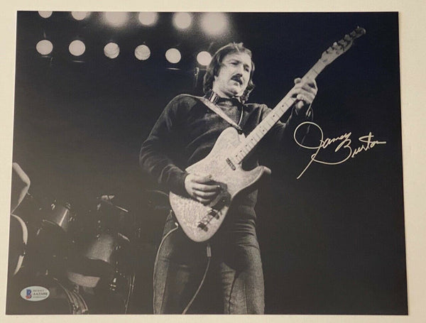 James Burton Elvis Signed 11x14 Photo Elvis Presley TCB Guitarist Beckett COA