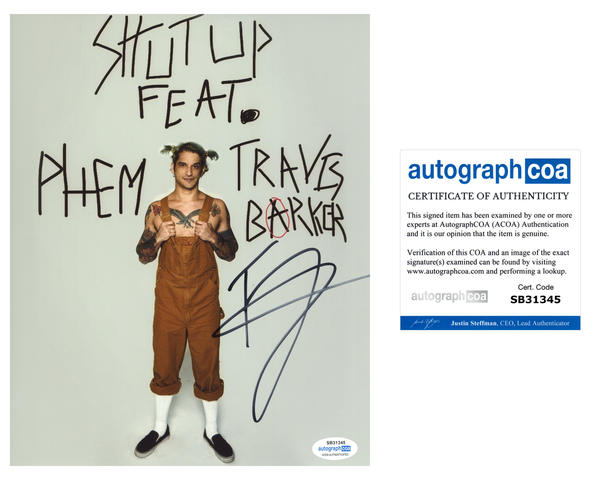 Tyler Posey Signed Autographed 8x10 Photo Shut Up Singer Travis Barker ACOA COA