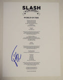 Brent Fitz Signed Autograph Slash & The Conspirators World of Fire Lyric Sheet