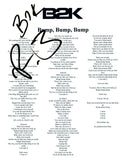 Raz-B Signed Autographed B2K BUMP, BUMP, BUMP Song Lyric Sheet COA