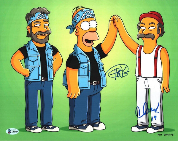 Cheech Marin Tommy Chong Signed Autograph 11x14 Photo The Simpsons Beckett COA
