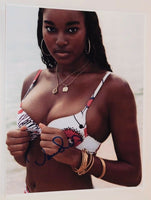 Damaris Lewis Signed Autographed 11x14 Photo Sexy SI Swimsuit Model COA VD