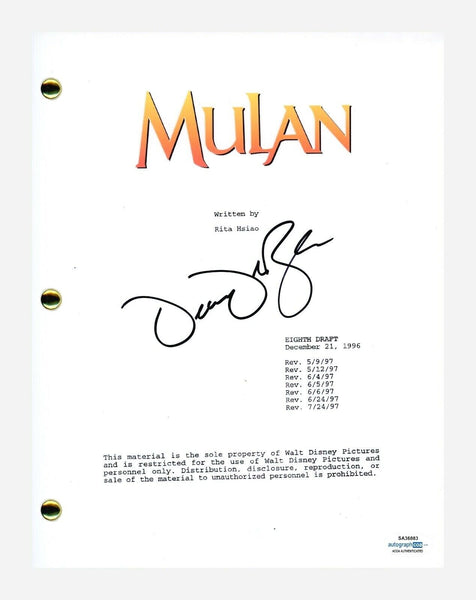Dean DeBlois Signed Autographed MULAN Movie Script ACOA COA