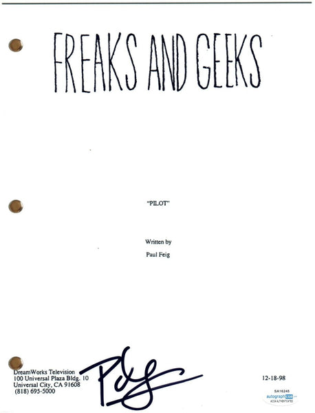 Paul Feig Signed Autograph Freaks and Geeks Full Pilot Script Screenplay ACOA