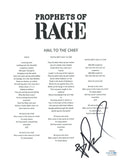 B-Real Signed Autograph Prophets of Rage Hail To The Chief Lyric Sheet ACOA COA