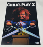 Don Mancini Signed Child's Play 2 12x18 Movie Poster Chucky Horror Beckett COA