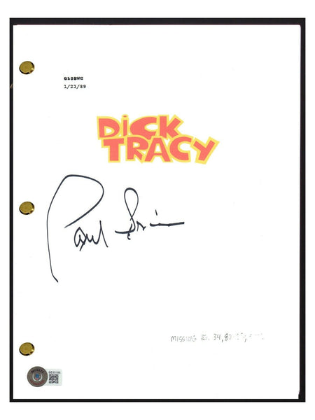 Paul Sorvino Signed Autographed Dick Tracy Movie Script Screenplay Beckett COA