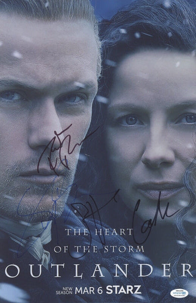 Outlander Sam Heughan Cast Signed 11x17 Poster Photo Balfe Rankin Skelton ACOA