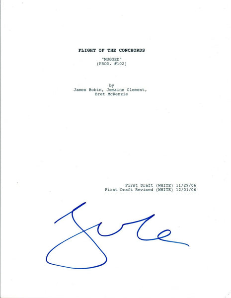 Jemaine Clement Signed FLIGHT OF THE CONCORDS Mugged Episode Full Script COA