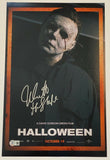Nick Castle Signed Halloween 2018 11x17 Movie Poster Michael Myers Beckett COA