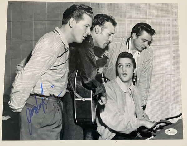 Jerry Lee Lewis Signed Autographed 11x14 Photo with Elvis Presley JSA COA