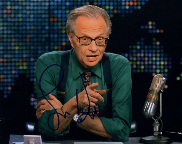 Larry King Signed Autographed 8x10 Photo TV HOST COA