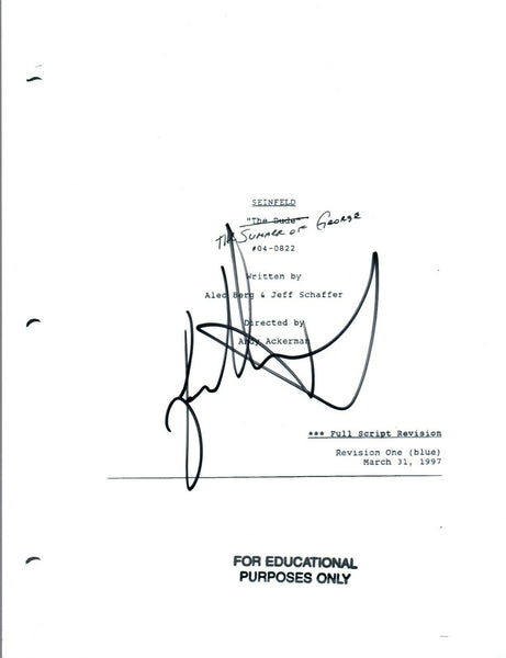Jason Alexander Signed Autograph SEINFELD "The Summer of George" Script COA